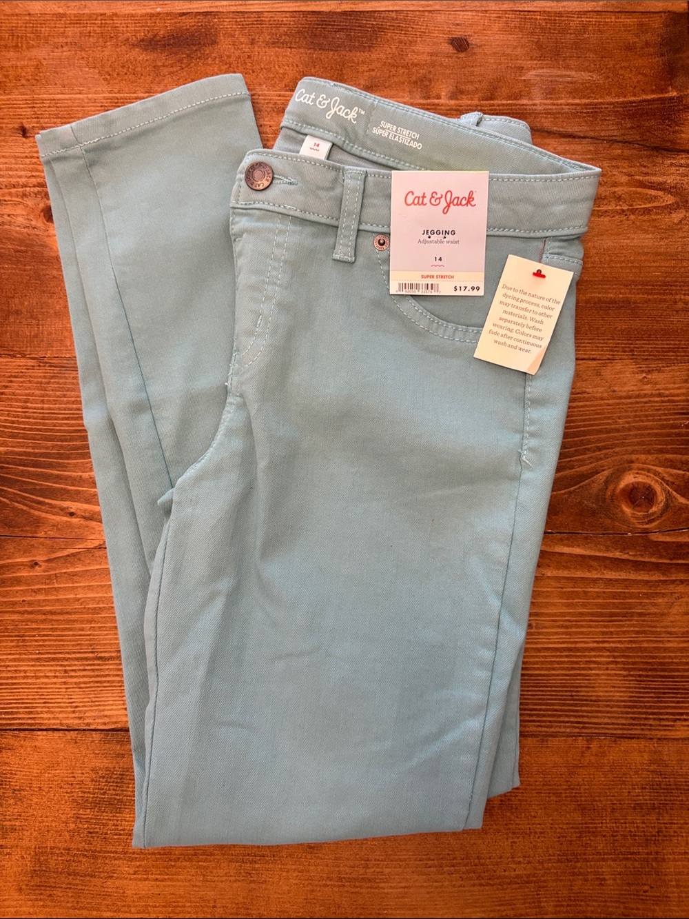 Cat & Jack Mint Blue Jeggings - Stretchy Slim Fit